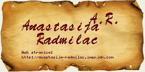 Anastasija Radmilac vizit kartica